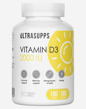 Витамин D3 Ultrasupps, 180 шт, Белый женщинам
