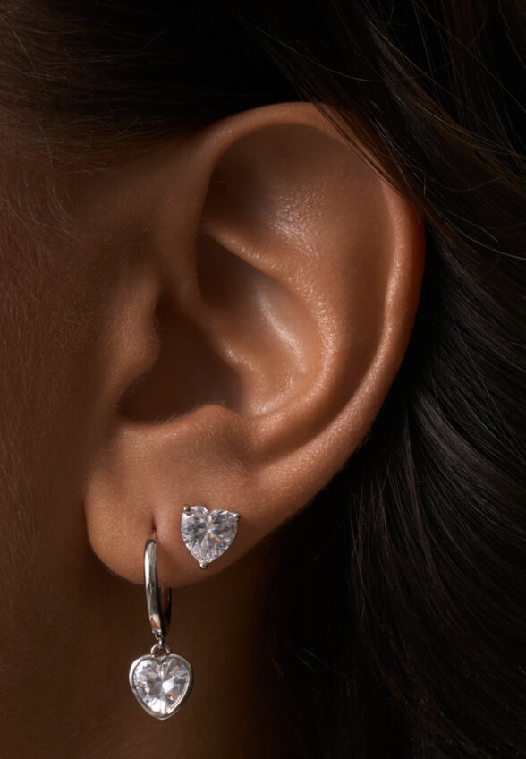 Серебряные серьги с фианитами Ангел MIE