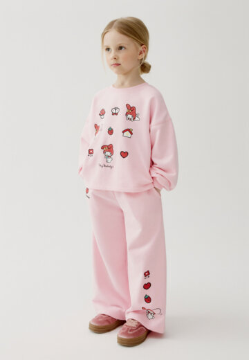 Широкие брюки с принтом Hello Kitty My Melody для девочек