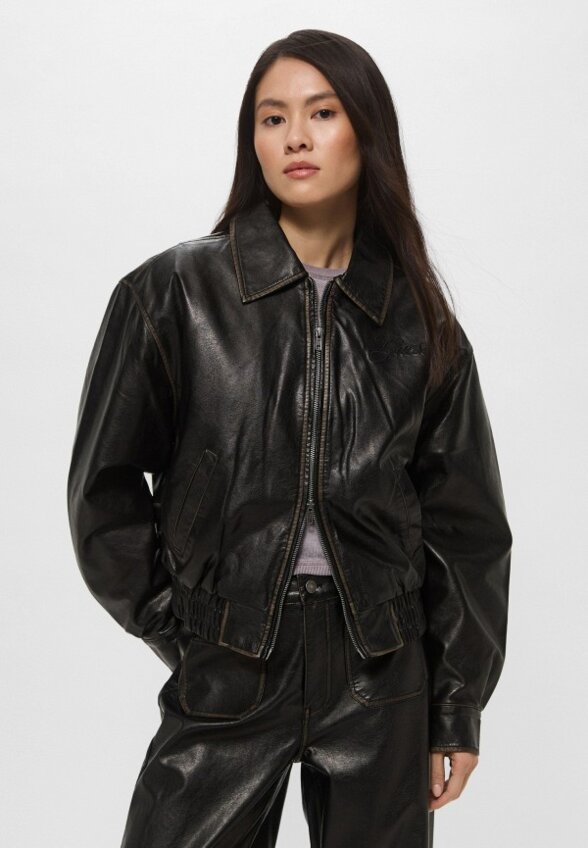 Куртка кожаная утепленная Guess Jeans