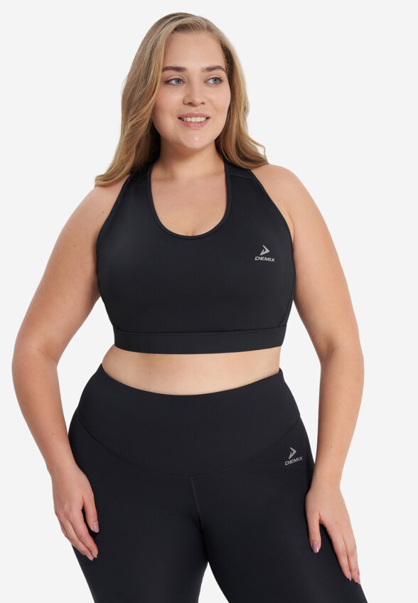 Топ бра спортивный Demix ActiveMove Gym, Plus Size, Черный