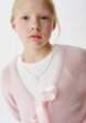 Вязаный кардиган из смесовой шерсти с бантиками для девочек3  - превью
