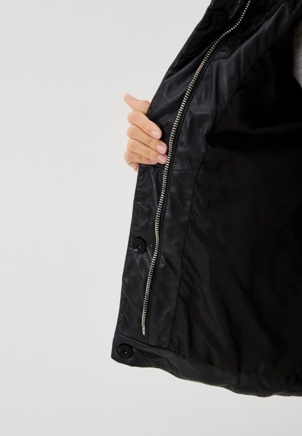 Куртка кожаная утепленная Снежная Королева