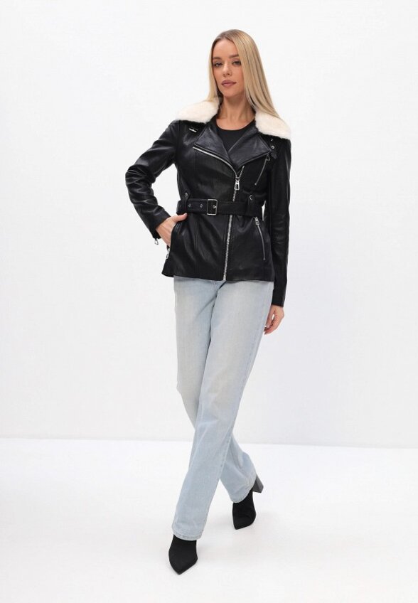 Куртка кожаная утепленная Grafinia