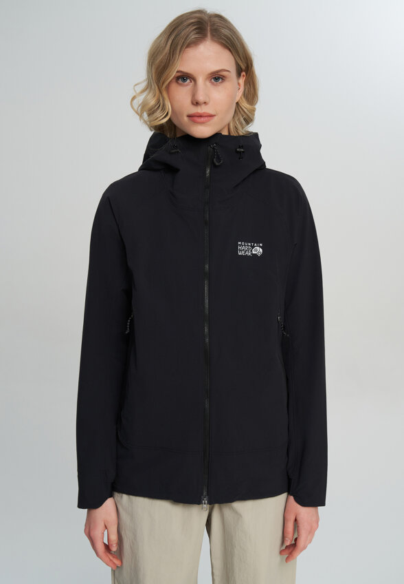 Куртка софтшелл женская Mountain Hardwear Chockstone Alpine Lt Hooded Jacket, Черный