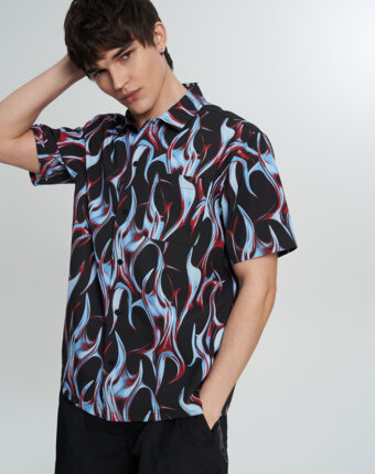 Рубашка с коротким рукавом мужская DC Shoes Full On Resort, Черный женщинам