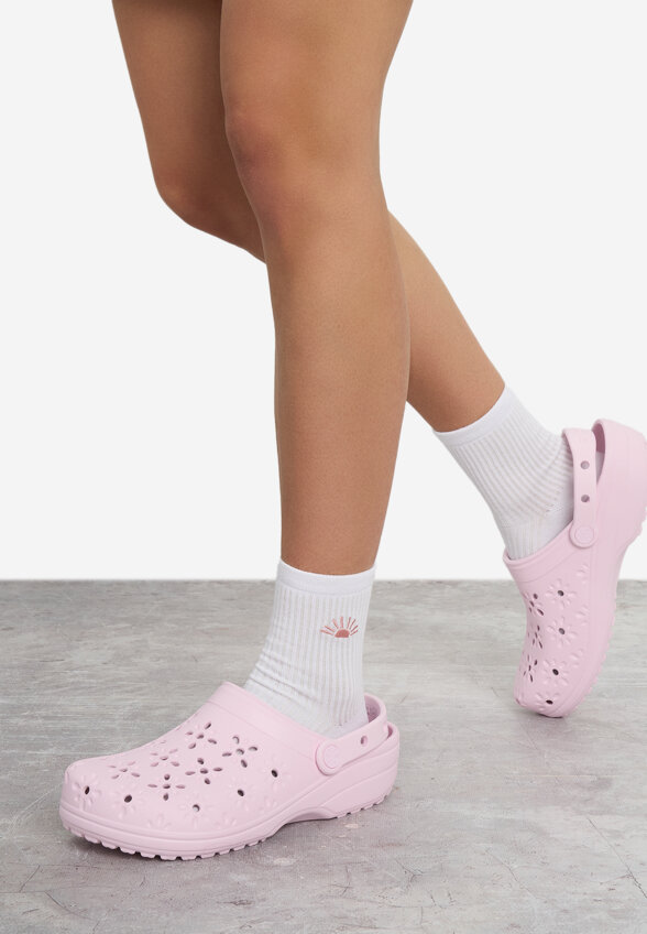 Сабо женские Crocs Classic Floral Cut Out, Розовый