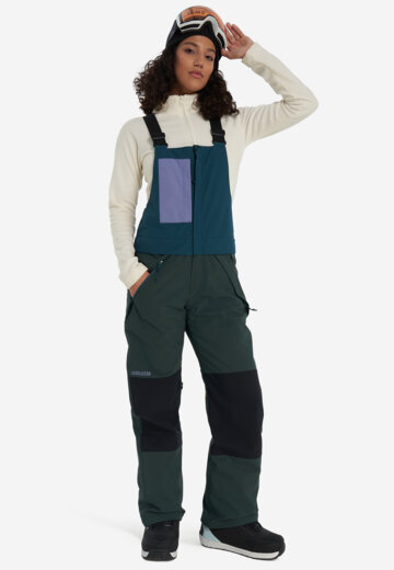 Полукомбинезон сноубордический женский Airblaster Sassy Hot Bib, Зеленый