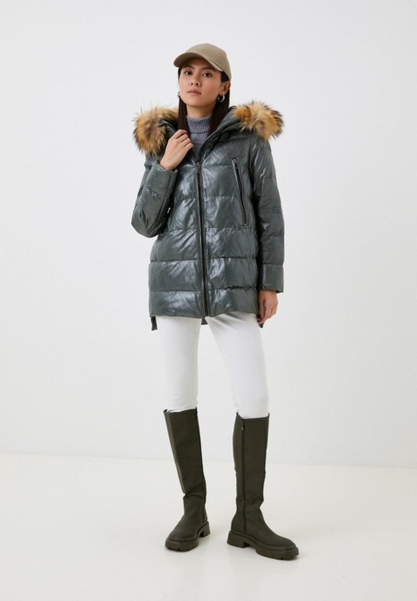 Куртка кожаная утепленная Снежная Королева