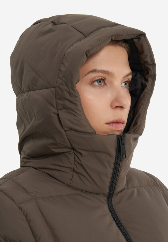 Пальто пуховое женское Jack Wolfskin Frozen Lake, Коричневый