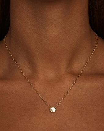 Серебряное колье с круглой подвеской в покрытии желтое золото MIE женщинам