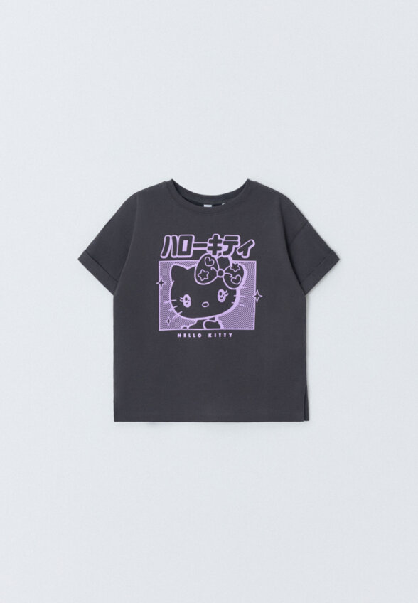 Футболка оверсайз с принтом Hello Kitty для девочек