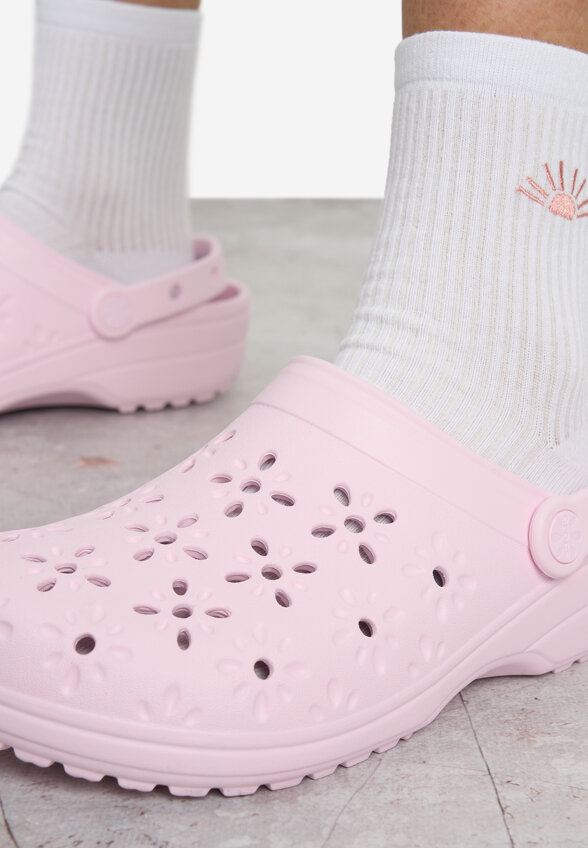 Сабо женские Crocs Classic Floral Cut Out, Розовый