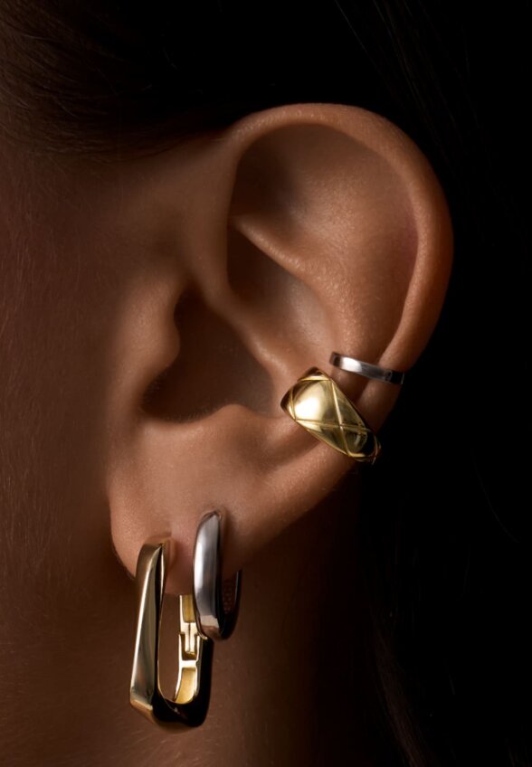 Серьги-конго из серебра MIE