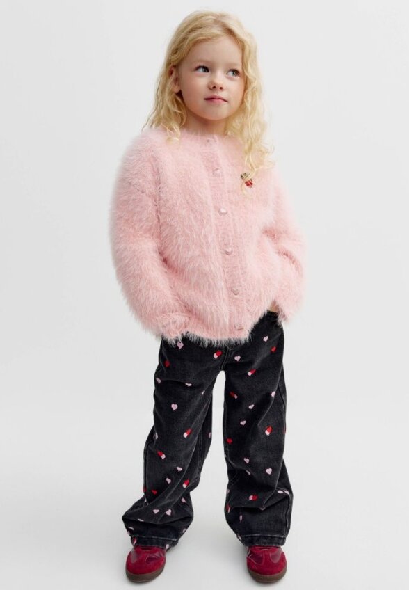 Пушистый кардиган оверсайз для девочек