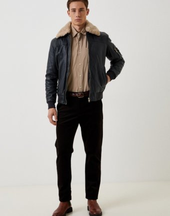 Куртка кожаная утепленная Urban Fashion for Men мужчинам