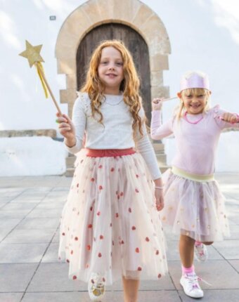 Юбка длинная Рататам (Ratatam) "Селестина", красные сердца, 3-10 лет детям