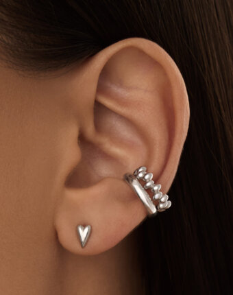 Серебряные серьги-пусеты сердца MIESTILO  MIE женщинам