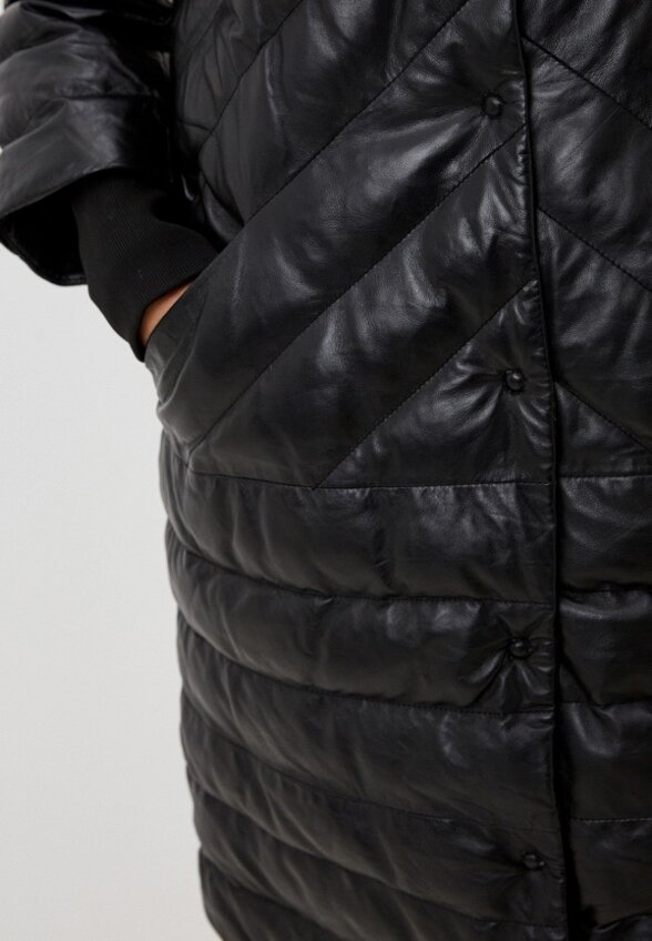 Куртка кожаная утепленная Снежная Королева