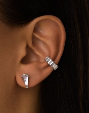 Кафф с фианитами из серебра Багет MIE женщинам