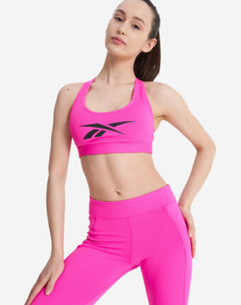 Топ бра спортивный Reebok Lux Vector Racer, Розовый женщинам