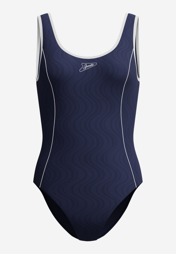 Купальник слитный женский Speedo Texture Bound Scoop, Синий