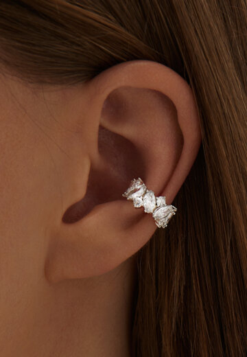 Серебряный кафф с фианитами MIE