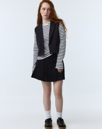 Трикотажный лонгслив в рубчик для девочек детям