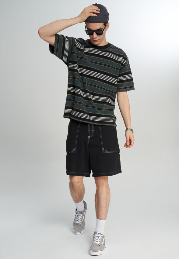 Футболка мужская Vans LX Pique Stripe SS, Зеленый