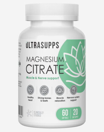 Цитрат магния Ultrasupps, 60 капсул, Белый женщинам
