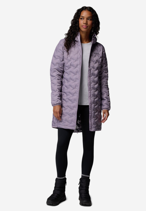 Ультралегкий пуховик женский Columbia Delta Ridge II Long Down Jacket, Розовый