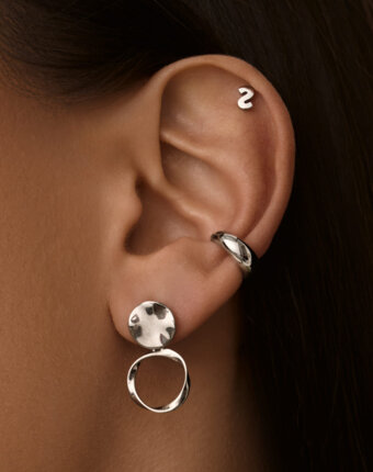 Акцентные пусеты с круглой подвеской MIESTILO MIE женщинам