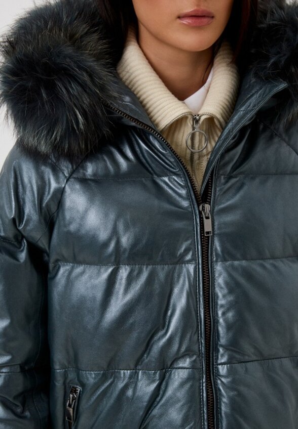 Куртка кожаная утепленная Снежная Королева