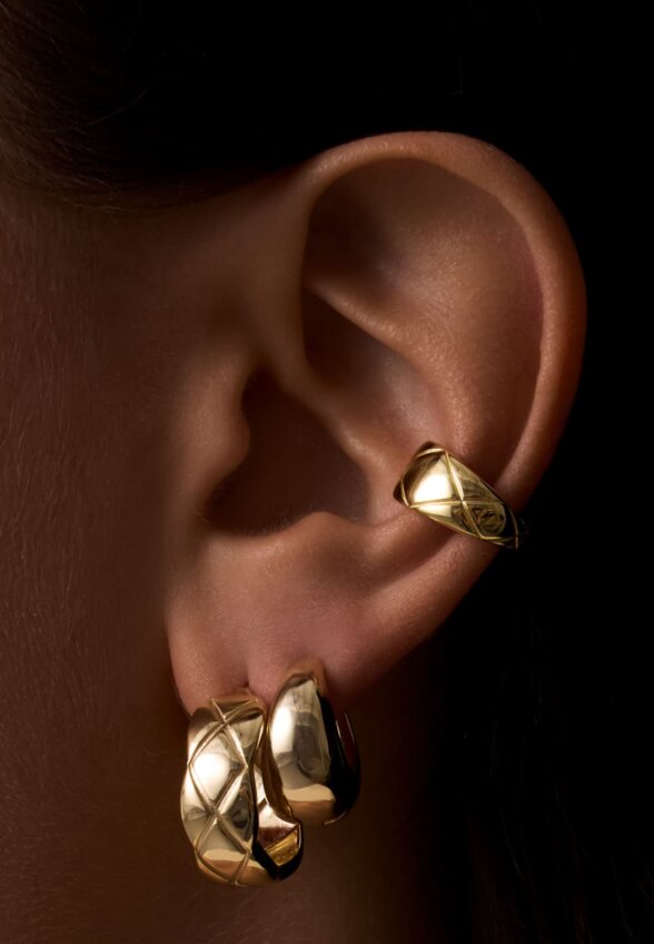 Серебряные серьги в форме капли в покрытии желтое золото MIE