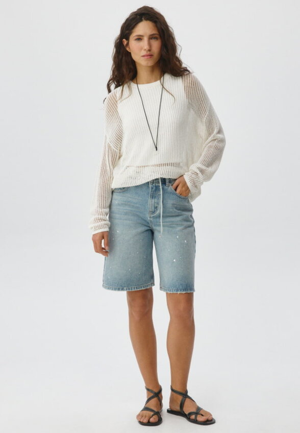 Джинсовые шорты wide leg