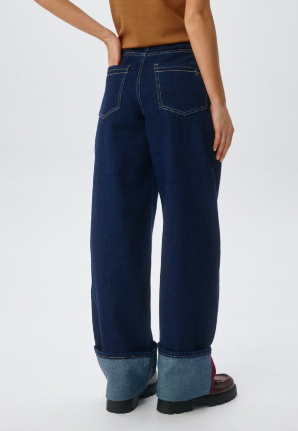 Джинсы Loose Straight с подворотом