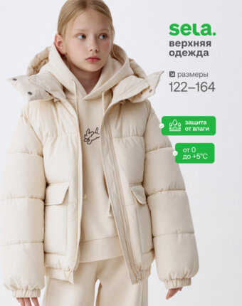 Короткая куртка с капюшоном для девочек из коллекции SELA ARCHIVE детям