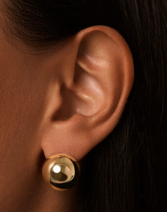 Серьги-шары ПЕНЕЛОПА из серебра в покрытии желтое золото MIE женщинам