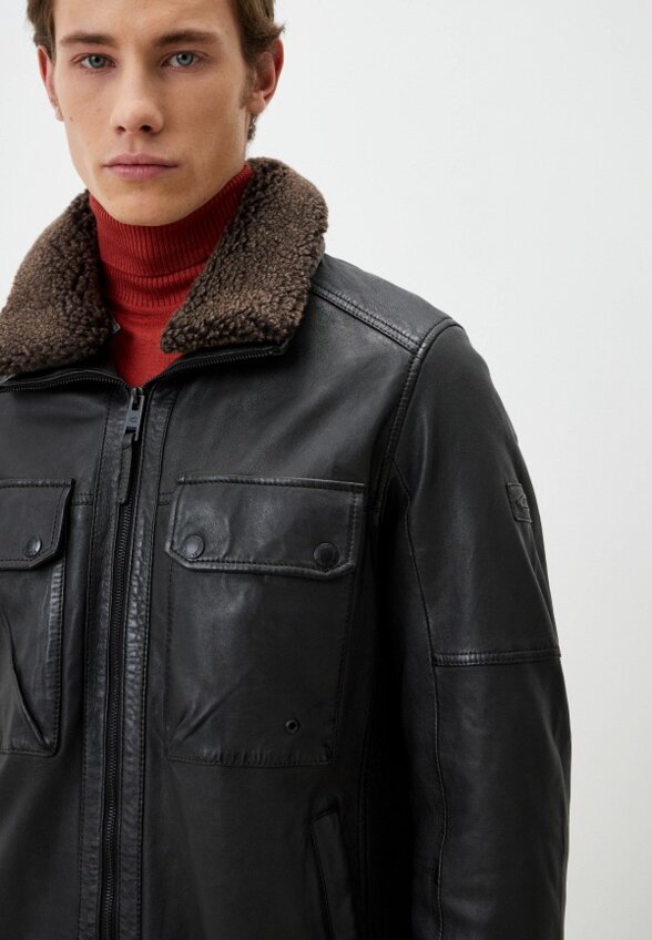 Куртка кожаная утепленная Camel active