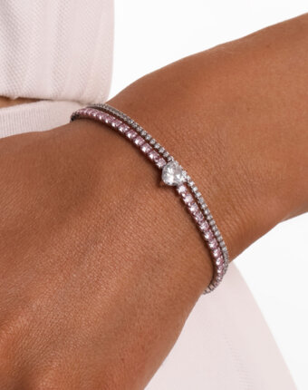 Теннисный серебряный браслет Симона с фианитами MIE женщинам
