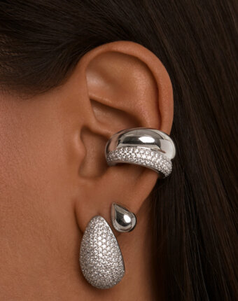 Серебряные серьги-пусеты в виде капли MIE женщинам