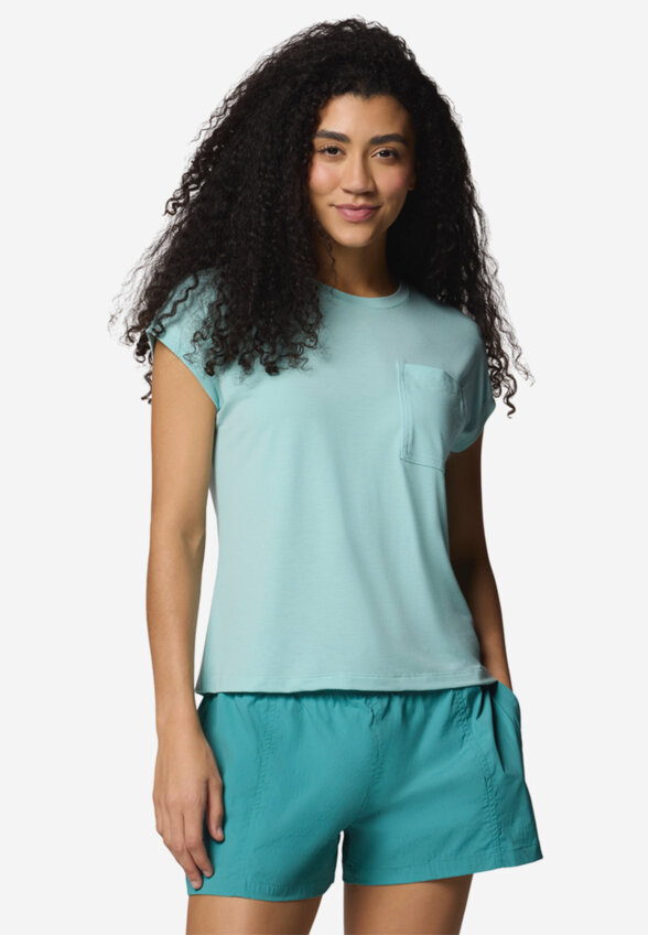 Футболка женская Columbia Boundless Trek Short Sleeve Tee, Голубой