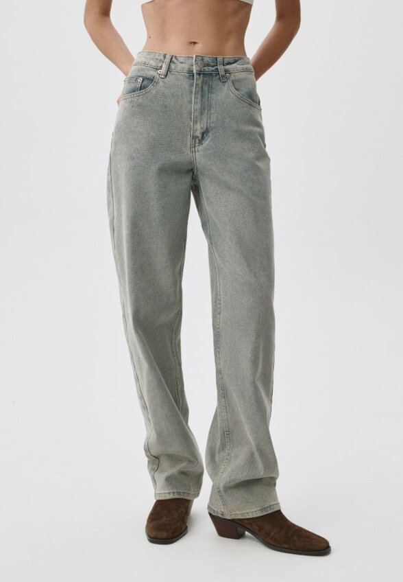 Джинсы STRAIGHT FIT с металлизированным декором