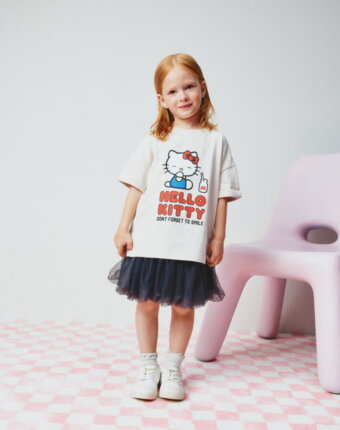Футболка с принтом Hello Kitty для девочек детям