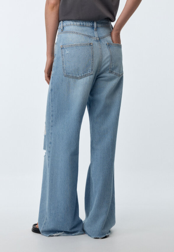 Рваные джинсы Wide Leg