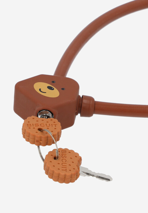 Замок велосипедный с ключами детский Cyclotech CLK-2, Коричневый