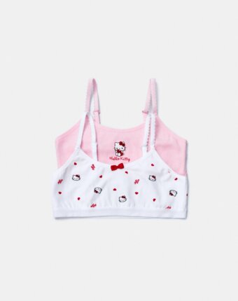 Набор топов для девочек с принтом Hello Kitty, 2 шт. детям