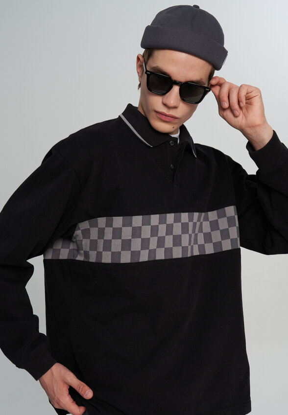 Лонгслив мужской Vans Medford Checkerboard LS, Черный