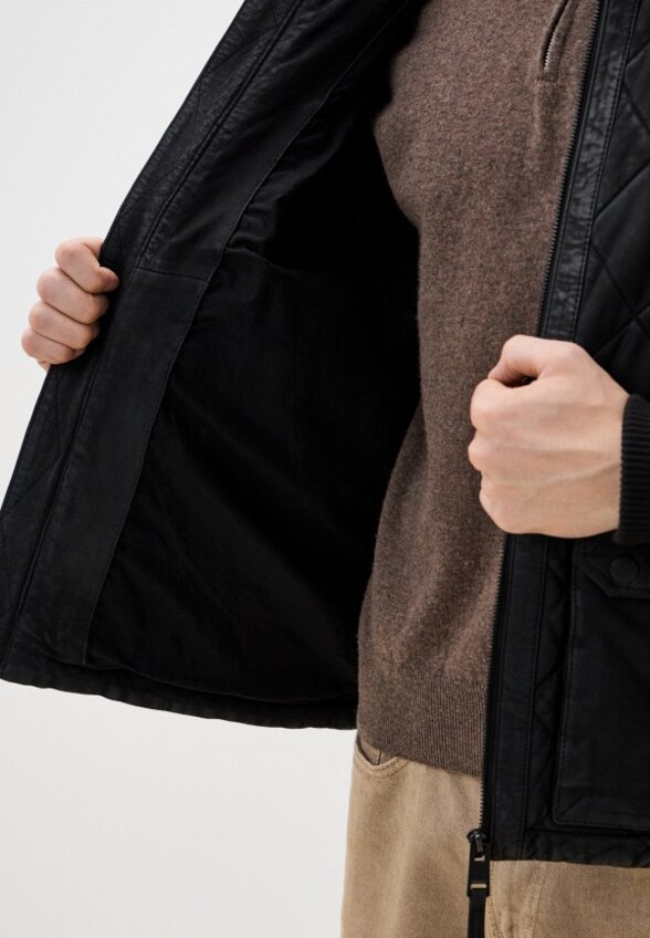 Куртка кожаная утепленная Camel active