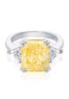 Серебряное крупное кольцо с желтым фианитом MIE6  - превью
